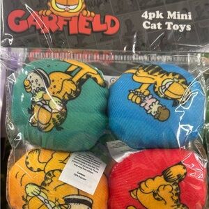 Garfield 4-Pack Cat Toys - Orange, Red, Blue, Green